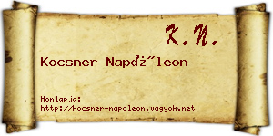 Kocsner Napóleon névjegykártya